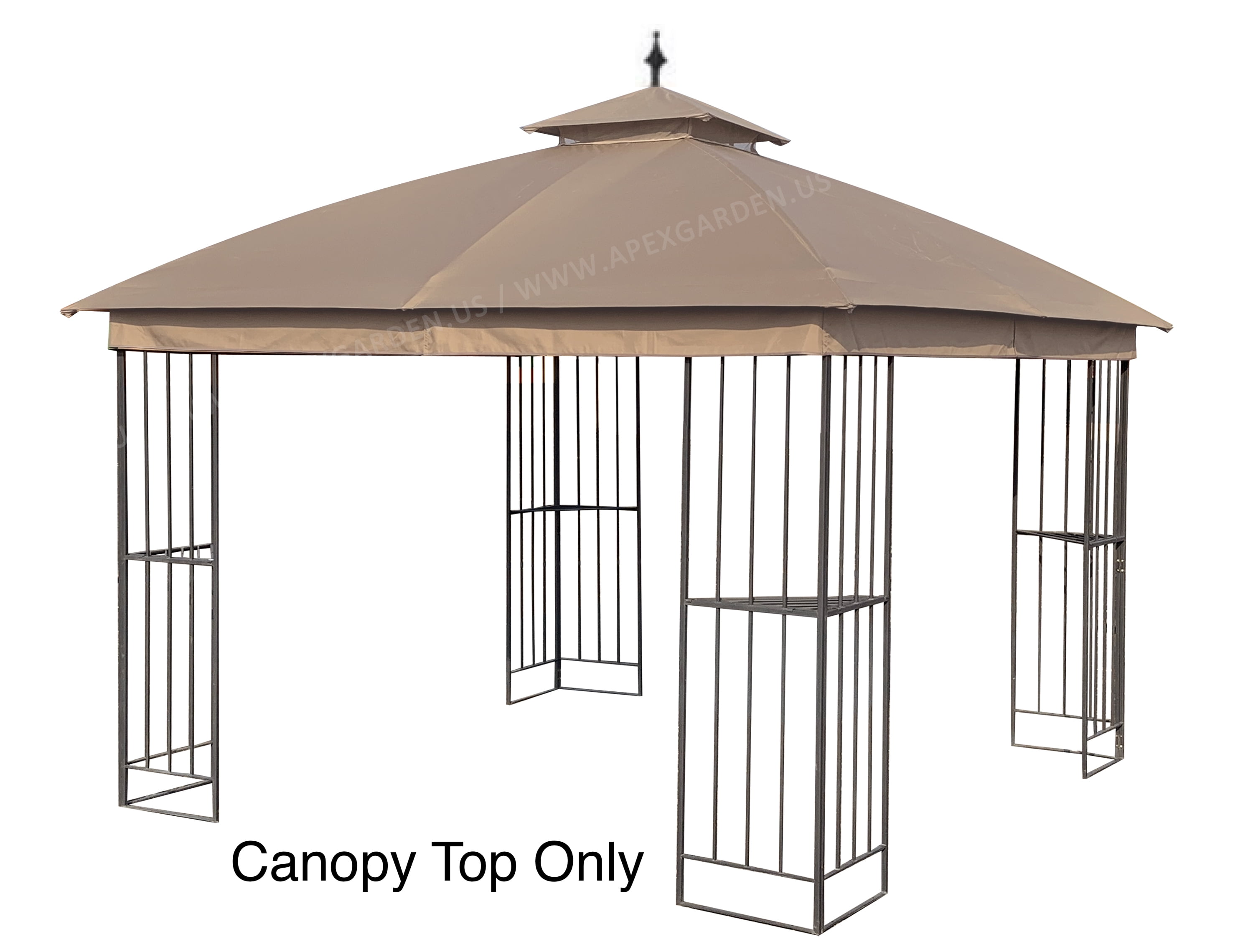 APEX GARDEN Replacement Canopy Top for Garden Treasures 10' x 10' Brown Metal Square Semi-Gazebo Model #L-GZ038PST-F