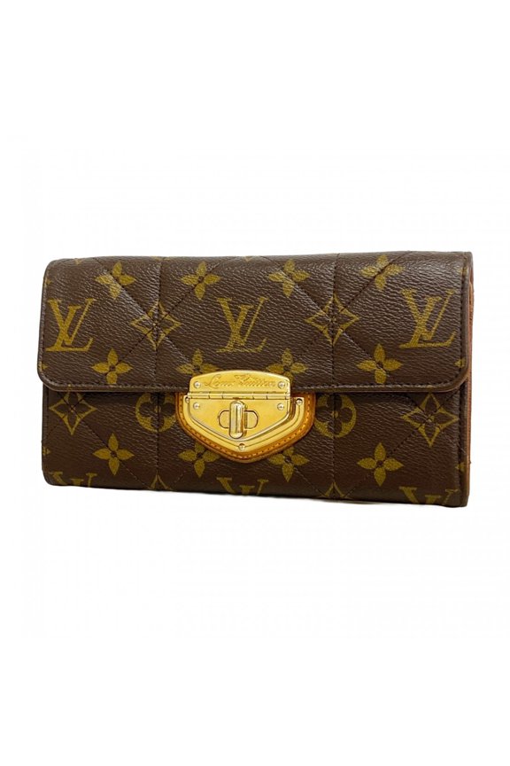 Pre-Owned Louis Vuitton Monogram Etoile Portefeuille Sarah Long Wallet M66556 Brown Women's