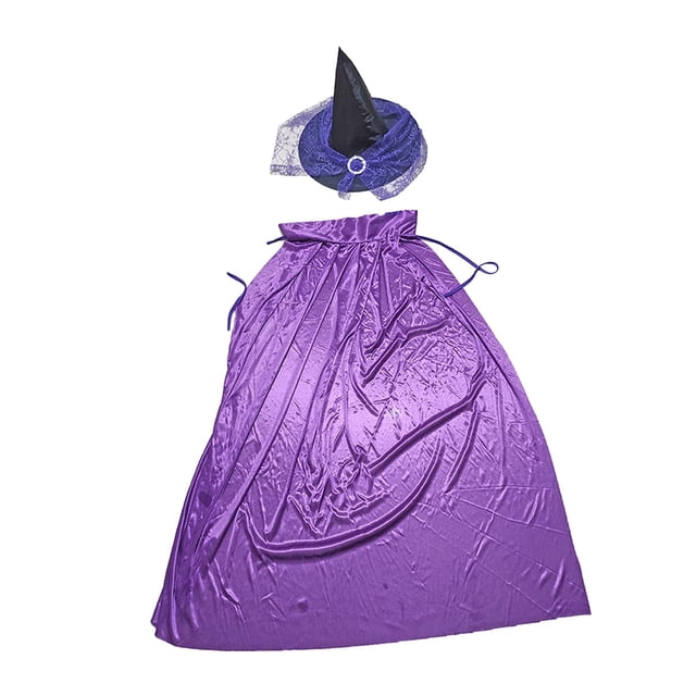 Disfraz de Halloween perfecl con sombrero para adultos, Toga de fiesta, accesorios de Violeta