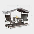 thumbnail image 7 of 4-Seat Outdoor Glider Benches with Canopy, Retro Metal Party Canopy Tent with Aluminum Frame, Patio Swing Glider Chair for Outside,Garden,Lawn, 7 of 7