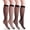 Black, Argyle Net, 4 Pairs, variant on 4 Pairs Women's Fishnet Knee High Socks - Stylish Black + Hollow Out