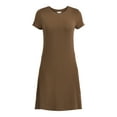 thumbnail image 4 of Time and Tru Women's Rib Swing Dress with Short Sleeves, XS-XXXL, 4 of 4