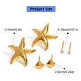 thumbnail image 6 of RYUJNDK 3 Pair Fashionable Gold Plated Starfishes Shell Earrings Set Stackable Ear Studs Accessory for Casual Or Vacation Outfit, 6 of 10