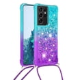thumbnail image 2 of Funda para Samsung Galaxy S21 Ultra 5G Brillantina Líquida Divertida Reluciente y con Cristales en Movimiento Cuerpo Cruzado con Cordón Ajustable, 2 of 5