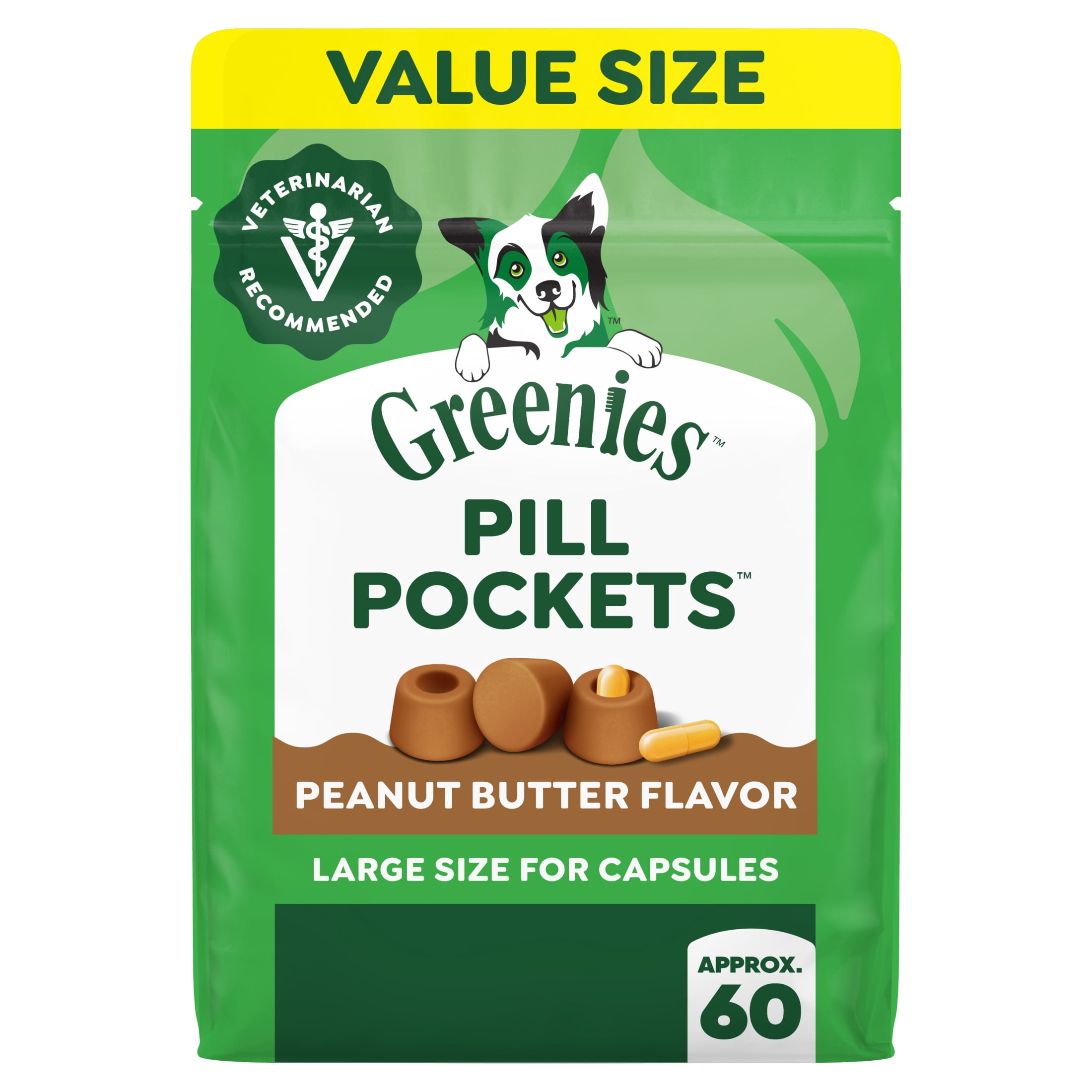 (2 pack) Greenies Large Dog Pill Pockets Peanut Butter Flavor 15.8 oz