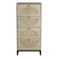 thumbnail image 2 of Set of 2 Natural Rattan 4 Drawer Dresser, Rattan Cabinet Storage for Bedroom, Tall Chest of Dressers with Metal Legs for Living Room, Hallway, Entryway, Home Office, Natural Oak, 2 of 5