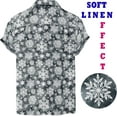 thumbnail image 2 of LA LEELA Men's Holiday Beach Holiday Short Sleeve Santa Claus Party Hawaii Holiday Shirt Hawaiian Christmas Tree Shirts for Men L Grey Snow Flakes, 2 of 6
