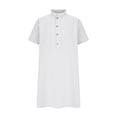 thumbnail image 4 of Robes pour Femmes 2024 Été Surdimensionnée Décontractée Ample Solide Coton Col en V Manches Courtes Robe d'Été 50 % de Rabais Liquidation!, 4 of 6