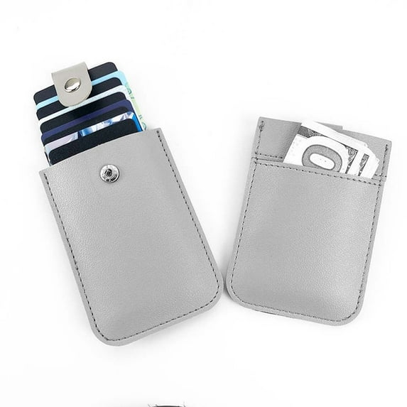 Soft Portable PU Leather Money storage Bag Cash Clutch Telescopic Pulled Design Wallet Stacked Card Holder Sleeve Card Case Mini Coin Purse GREY