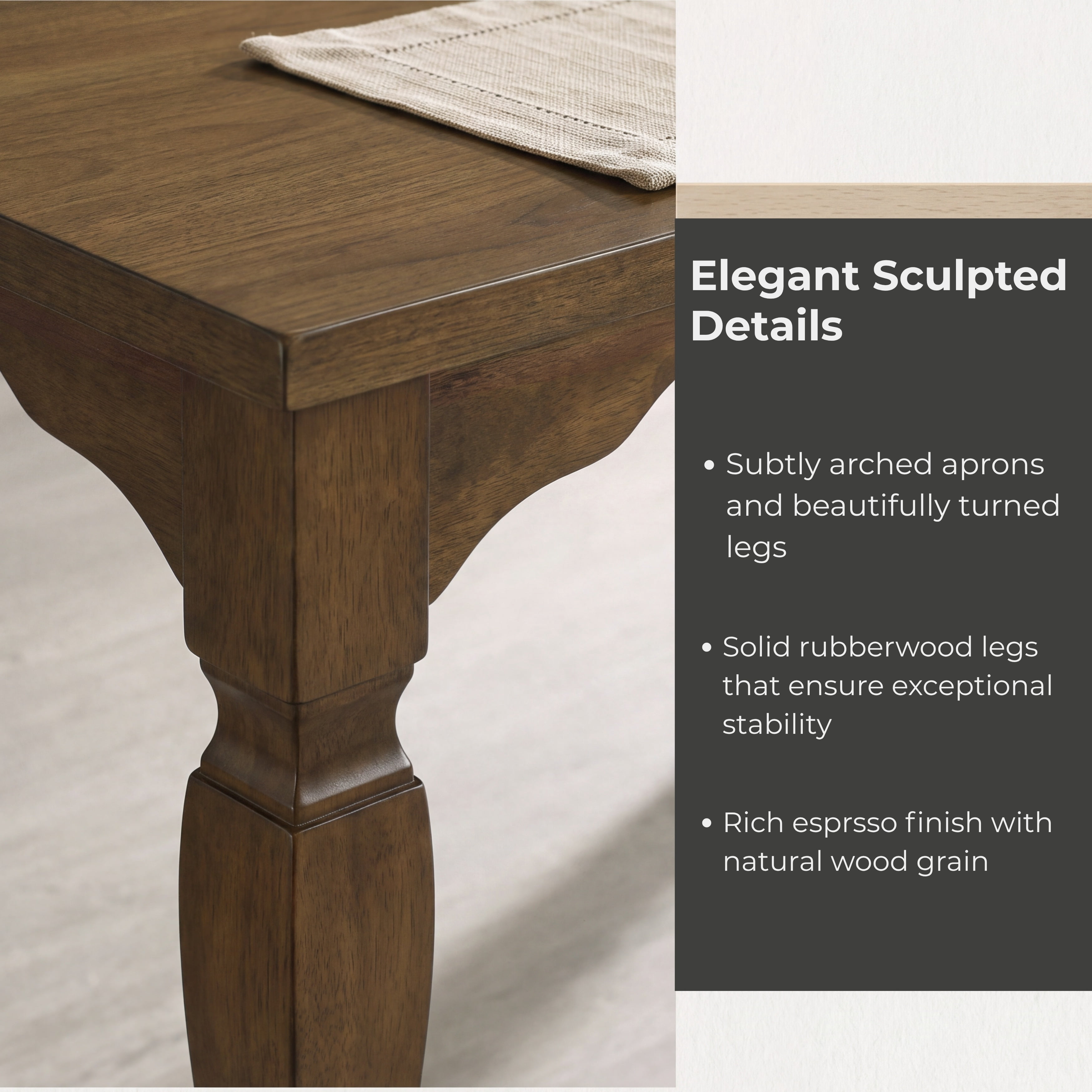 Roundhill Furniture Rowan 7-Piece Dining Set, 72-inch Dining Table with 6 Chairs, Walnut Finish