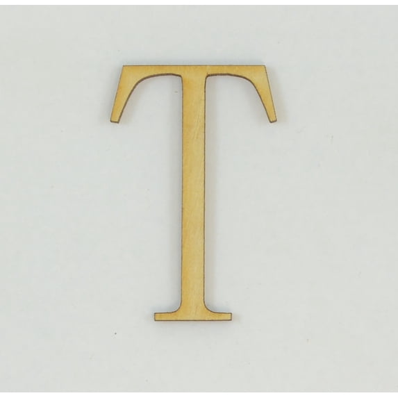 1 Pc, 12 Inch X 1/8 Inch Thick Fangsong Font Wood Letters T For Direction Use Or Decor