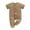 Khaki, variant on Busydd Baby Romper Fashion Ribbed Solid Color Short Sleeve Girls Rompers Casual Summer Lapel Button Pockets Boys Clothes 6-12 Months