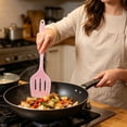 thumbnail image 6 of Heat Resistant Translucent Silicone Spatula, Flexible Non-Stick Kitchen Cooking Spatula, Ergonomic Non-Scratch Utensil for Flipping, Omelettes, Steaks, Safe for All Non-Stick Pans and Dishwasher, 6 of 9