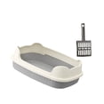thumbnail image 1 of BELOVING Cat Litter Box Cat Litter Basin Anti Splashing Portable Cat Bedpan Low Entry Gray, 1 of 9