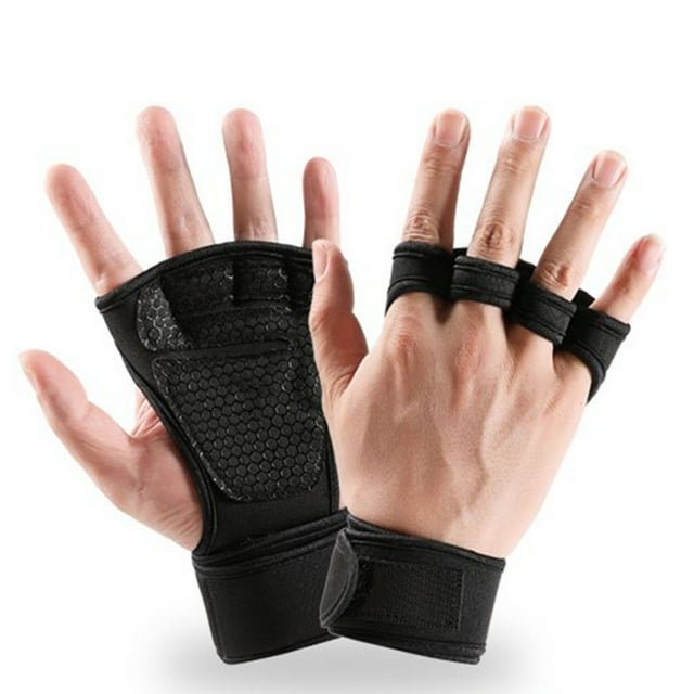 Guantes de levantamiento de pesas Jadeshay con agarre antimancuernas Negro M L XL