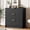 Black, variant on Anoncndin 3 Drawer Dresser for Bedroom - 30" Tall Nightstand Vertical Modern Fluted Chest of Drawers with Golden Metal Handles, Multi-Function Home Organizer for Living Room, Entryway, Hallway