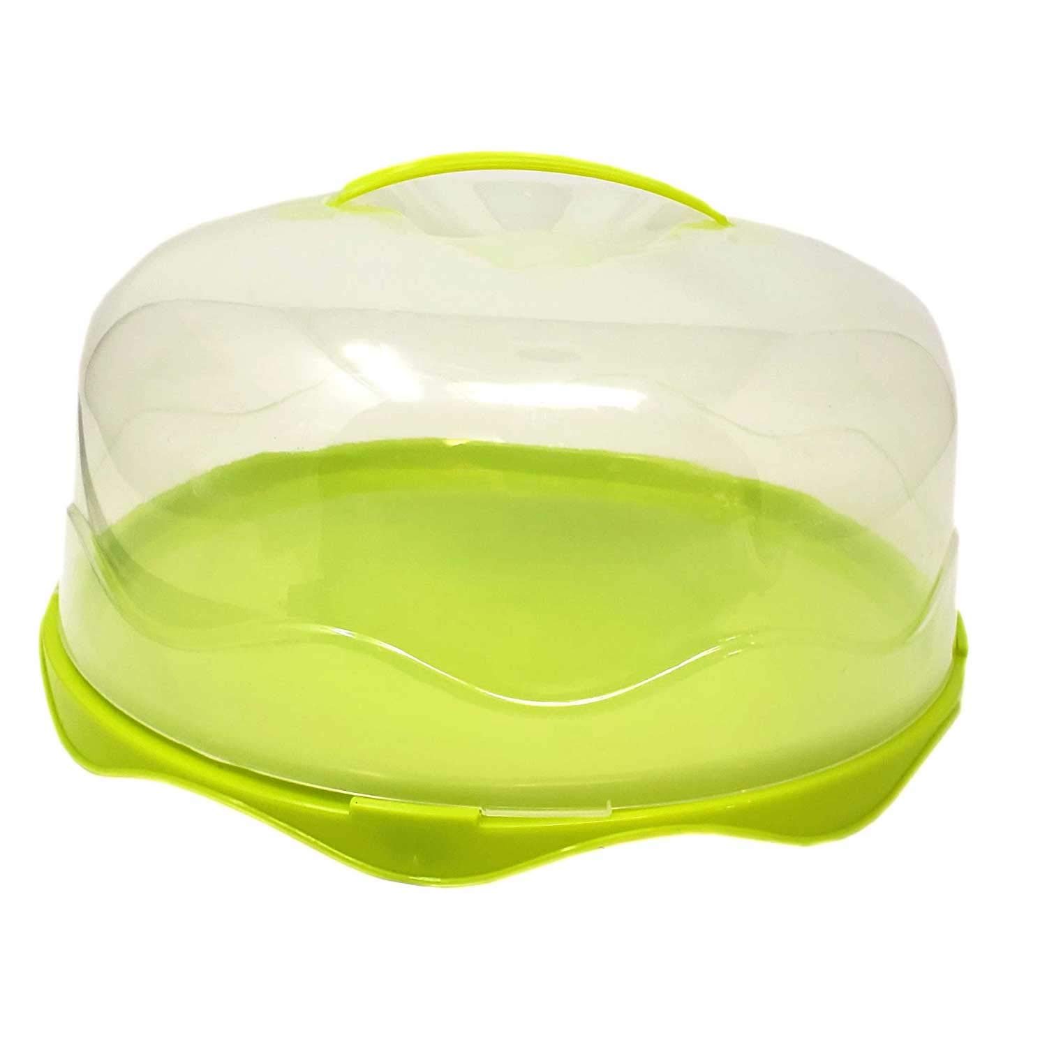 Cake Carrier Keeper Storage Server with Sliding Locking Lid Green