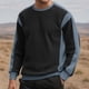 thumbnail image 1 of pstuiky camisas de manga larga para hombre, Sudadera con capucha y cuello redondo de manga larga con bloques de color para hombre Tops de hombre l, 1 of 4