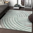 thumbnail image 2 of Well Woven Tilly Light Blue Geometric Stripes Thick Soft Plush 3D Textured Shag Area Rug 8x10 (7'10" x 9'10"), 2 of 8