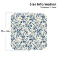 thumbnail image 3 of Fuzoiu Vintage Blue Floral Print Leather Coasters Set,Drink Coasters Set of 6,for Tabletop Protection, Durable PVC Coasters,Home Décor and Housewarming Gift,Square, 3 of 7