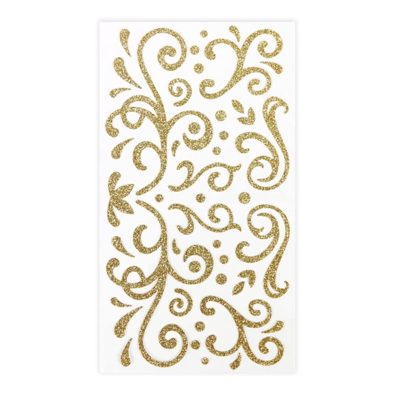Recollections Gold Glitter Swirl Stickers, 12 Pack