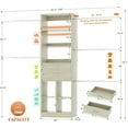 thumbnail image 3 of Besiost Closet System, 4-8 FT Closet Organizer Systems with 2 Wooden Drawers and 5 Hanging Rods, Can Fit 60 to 96 inch Walk-in Closet System, Greige Oak, 3 of 7