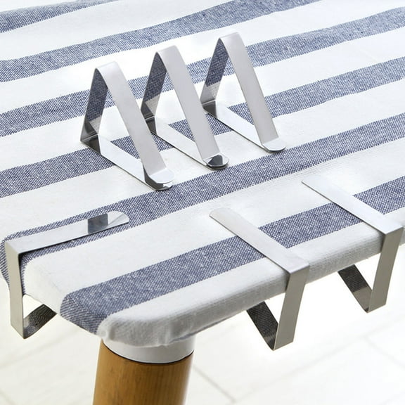 FELTECHELECTR 12Pcs Stainless Steel Table Cover Clips for Holding Tablecloth in Picnics and Parties