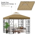 thumbnail image 3 of 10x10 Gazebo Canopy Top Replacement, Double Tiered Canopy Covers with Durable Polyester Fabric for Yard, Patio, Garden (Khaki), 3 of 7