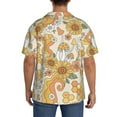 thumbnail image 5 of Gaeub Groovy Hippie Flower Mushrooms Men's Lapel Short Sleeve Shirt, Relaxed Fit Shirt, Soft and Breathable for Outdoors Party Travel - X-Large, 5 of 7