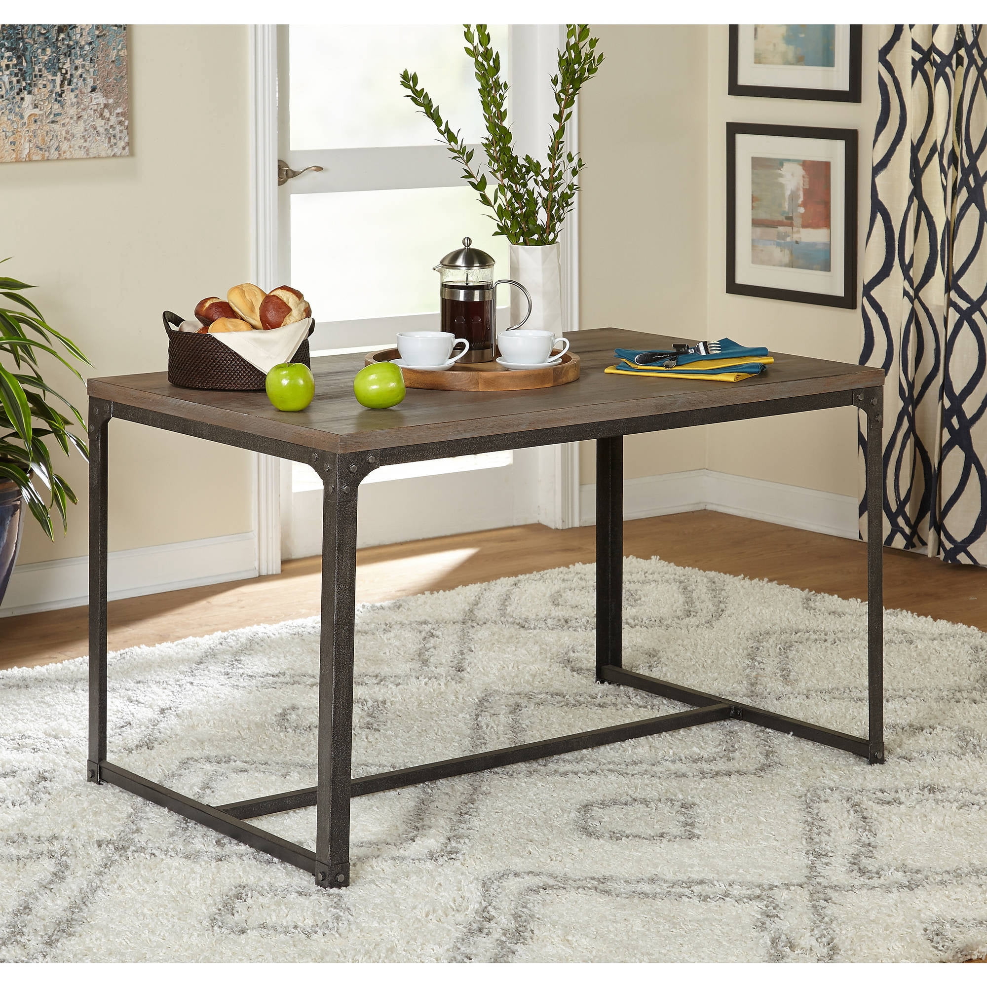 Scholar 3-Piece Table and Bench Set, Gray
