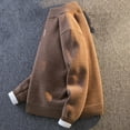 thumbnail image 4 of Dolkfu Fleece Mens Fashion Sweaters Mock Neck Quarter Zip Brown Sweater Solid Thicken Knit Pullovers for Men M, 4 of 8