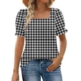 thumbnail image 2 of Jacenvly Hauts pour Femmes en Liquidation, T-Shirts Décontractés à Manches Courtes et Col Rond Imprimé, Blouses Amples pour Femmes en Liquidation, 2 of 6
