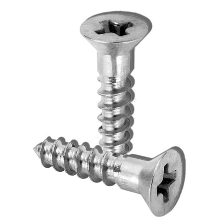 

50 Pcs #4 x 3/4 Stainless Steel 316 Marine Flat Head Phillips Wood Screws Coarse Deep Thread Point Choose Size/Quantity in Listing Made in US Super-Deals-Shop