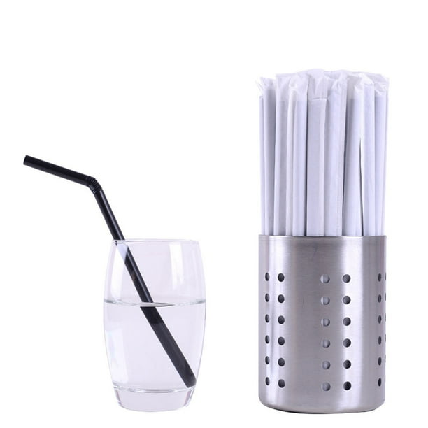 Black Disposable Bent DIY Plastic Straws Straws Creative Milk Tea Drink