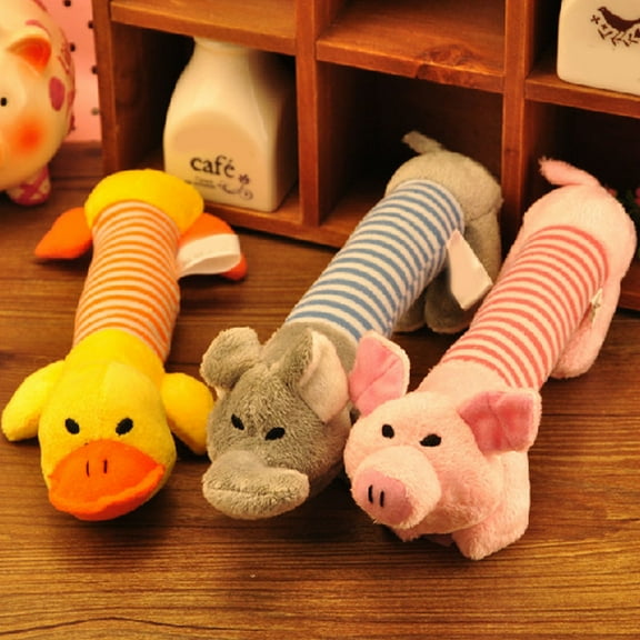 jiaroswwei Elephant Pig Duck Squeaky Squeaker Plush Chew Play Souud Toy for Pet Puppy Dog