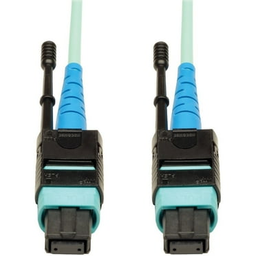 Tripp Lite 33ft 100GbE OM3 Plenum-Rated MTP/MPO Patch Cable - Aqua