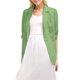 thumbnail image 2 of Chaqueta de Trabajo Informal Ligera para Mujer, con Solapa, Mangas Cuartos, Plisada Elástica, Forrada y Bolsillos Verde L, 2 of 9