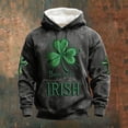 thumbnail image 2 of XIAONU Men St Patrick's Day Themed Hoodie Shamrock Celtic Cross Graphic Pullover Top Comfortable Festival Wear Hoodies Black, 2 of 3
