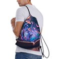 thumbnail image 4 of Yiaed Book Glowing Mushrooms Print Drawstring Bags Drawstring Backpack Bulk String Back Pack Gym Sport Bag-Medium, 4 of 5