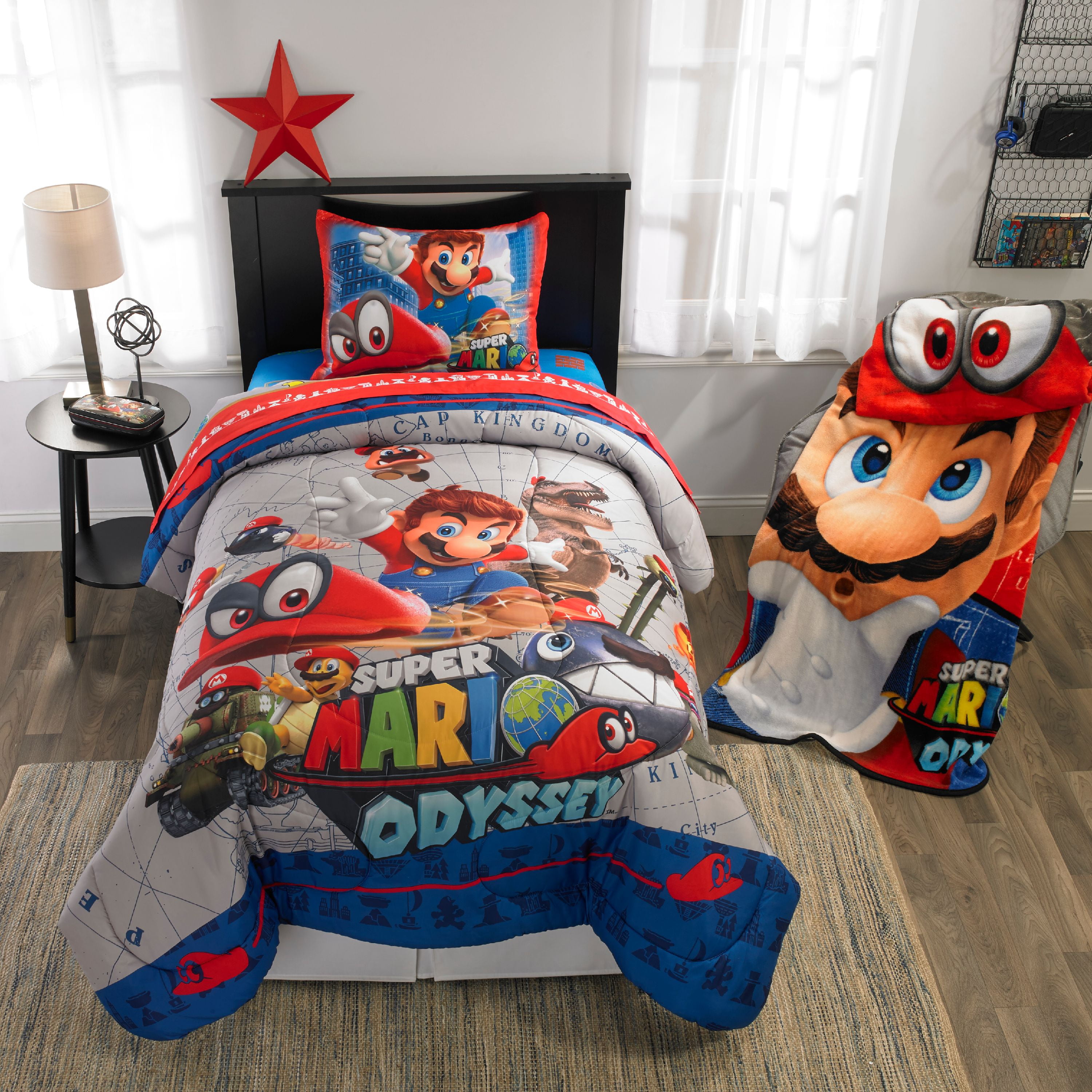 Super Mario Bros Full Comforter Sheets 5 Piece Bed In A Bag Walmart Com Walmart Com