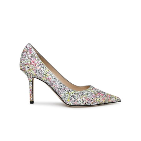 

JIMMY CHOO DECOLLETTE LOVE 85 IN TESSUTO GRIGIE E ROSA