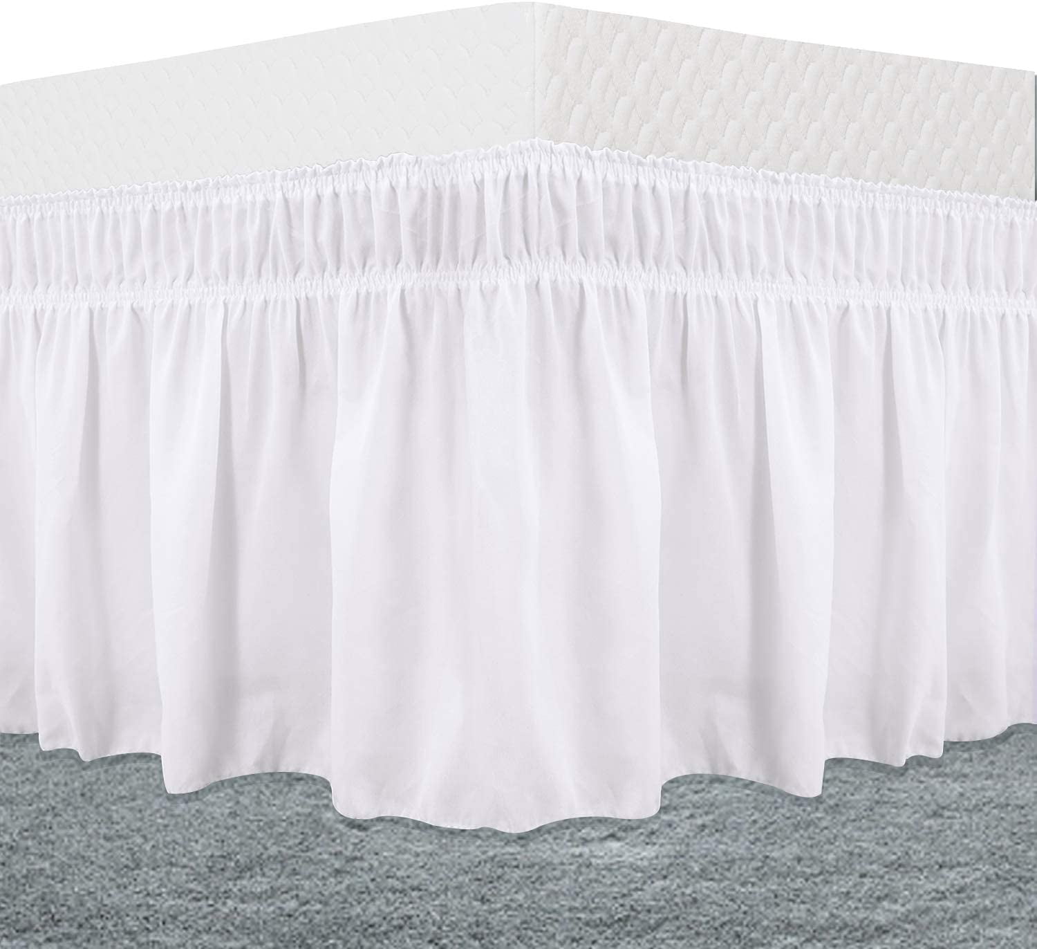 Top-Knot Tassle Pompom Fringe Ruffle Skirt Around Style Elastic Bed Wrap 