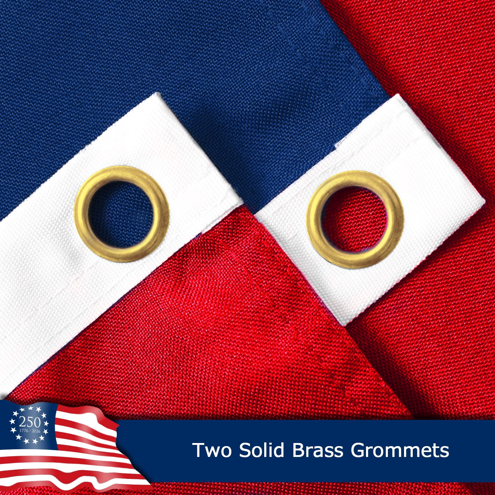 250 Anniversary USA Flag 1776-2026, Betsy Ross Edition American Anniversary Commemorative Flag, 400D Double-Sided Patriotic Banner, 4 Rows Stitched Hem 2 Brass Grommets