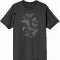 thumbnail image 3 of Elegant Grey Butterflies Adult Charcoal Crew Neck Short Sleeve Tee-Medium, 3 of 4