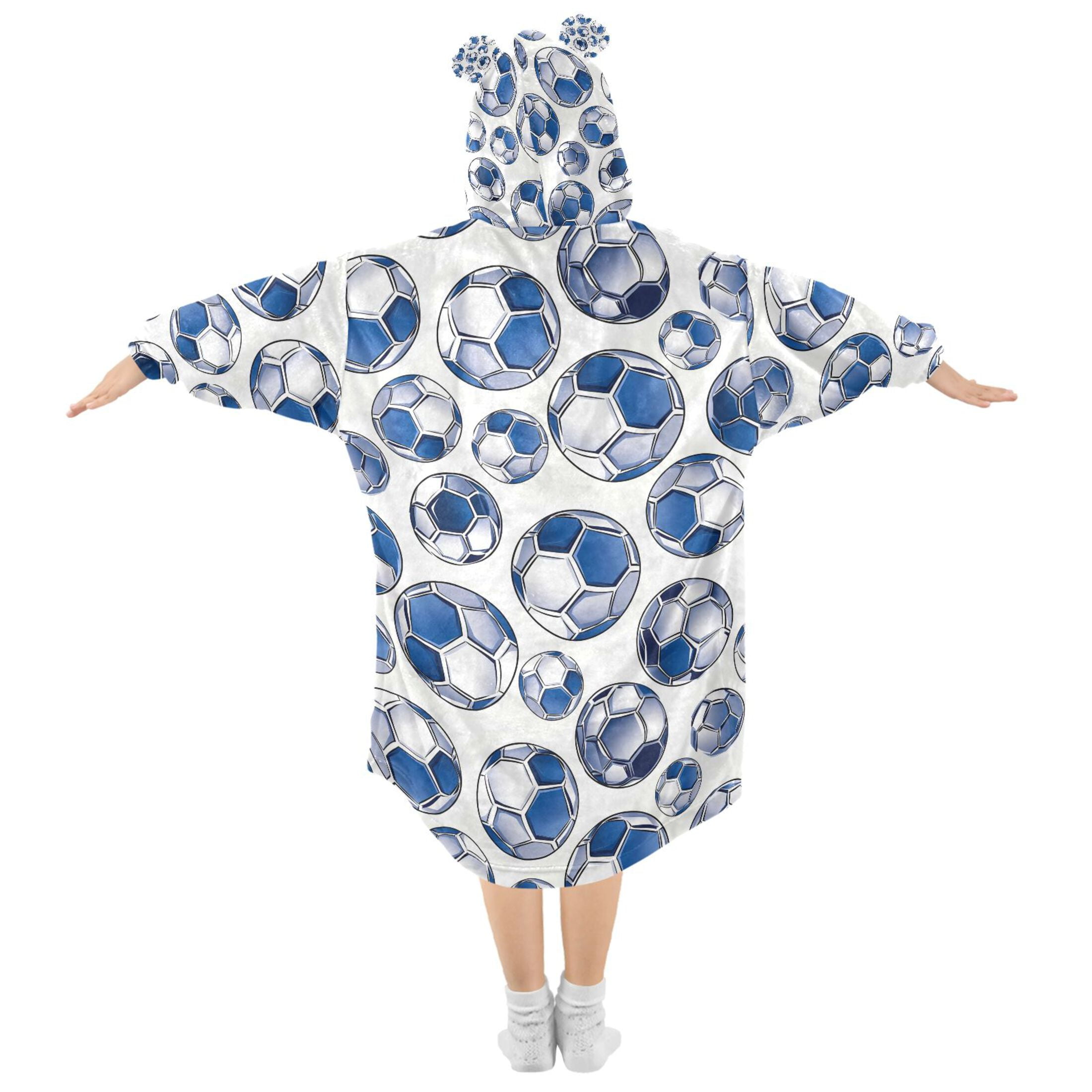 joogoo Wearable Blanket Soccer Balls Hoodie for Oversized Sherpa Hooded 3-14 YR M