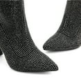 thumbnail image 3 of DREAM PAIRS Women's Elegant Crystal-Embellished Sock Boots with Chunky Heel, 3 of 8