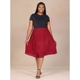 thumbnail image 5 of Plus Size Accordion Pleated A Line Midi Skirt, 5 of 9