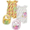 Garanimals - Newborn Girls' Romper and Bib, 2-Pack