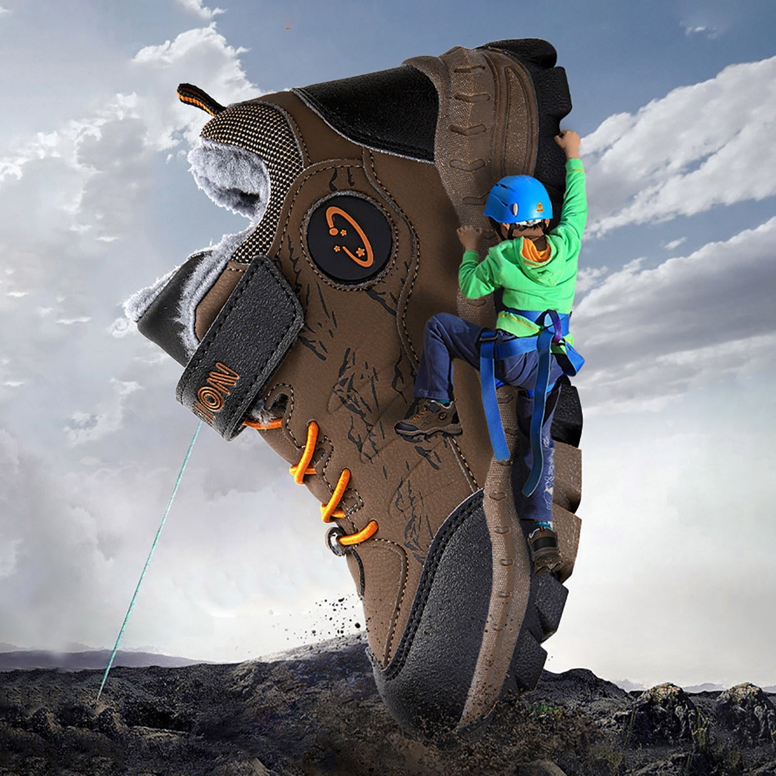 Children Shoes Boys Leather Snow Boots Winter And Thickened New Non And Warm Big Kid Little Kid Hiking Shoes Children Snow Boots Winter Classic Teenage Boots Boys Snow Boats Size 4 Snow Boot for Boys