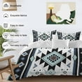 thumbnail image 3 of Teal Aztec Bedding Duvet Cover Set Full Size 4 Pieces Tribal Vintage Art Abstract Art Bedding Set with Zipper Closure, 1 Comforter Cover 86x86 Inches 1 Flat Sheet & 2 Pillow Cases, 3 of 7